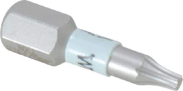 Wera - 1/4" Drive T8 Torx Screwdriver Bit - 1" OAL, Insert Bit - Exact Industrial Supply