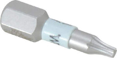 Wera - 1/4" Drive T8 Torx Screwdriver Bit - 1" OAL, Insert Bit - Exact Industrial Supply
