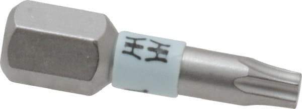 Wera - 1/4" Drive T15 Torx Screwdriver Bit - 1" OAL, Insert Bit - Exact Industrial Supply