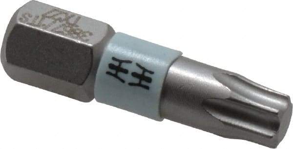 Wera - 1/4" Drive T27 Torx Screwdriver Bit - 1" OAL, Insert Bit - Exact Industrial Supply