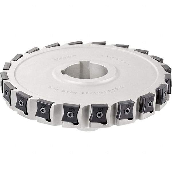 Iscar - Arbor Hole Connection, 0.551" Cutting Width, 3/4" Depth of Cut, 3" Cutter Diam, 1" Hole Diam, 9 Tooth Indexable Slotting Cutter - SSB-LN15 Toolholder, LN.. Insert, Left Hand Cutting Direction - Exact Industrial Supply