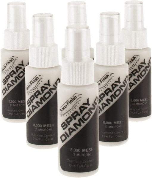 Accu-Finish - 2 oz Diamond Spray Compound - 8,000 Grit, Clear, Use on Ceramic - Exact Industrial Supply