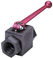 HYDAC - 1/2" Pipe, Carbon Steel Standard Ball Valve - 1 Piece, SAE x SAE Ends, Lever Handle, 5,800 WOG - Exact Industrial Supply