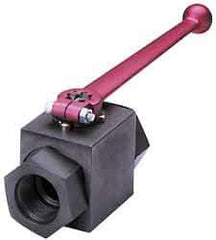 HYDAC - 1" Pipe, Carbon Steel Standard Ball Valve - 1 Piece, SAE x SAE Ends, Lever Handle, 5,000 WOG - Exact Industrial Supply