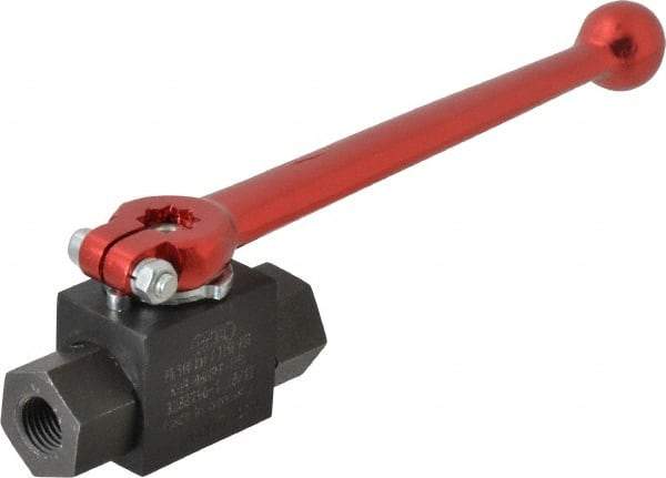 HYDAC - 1/4" Pipe, Carbon Steel Standard Ball Valve - 1 Piece, FNPT x FNPT Ends, Lever Handle, 7,250 WOG - Exact Industrial Supply