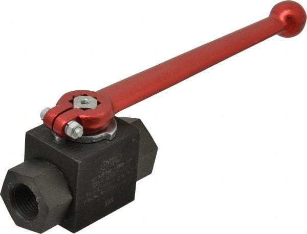 HYDAC - 1/2" Pipe, Carbon Steel Standard Ball Valve - 1 Piece, FNPT x FNPT Ends, Lever Handle, 5,800 WOG - Exact Industrial Supply