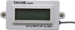 Taylor - -40 to 300°F Digital Panel Thermometer - LCD Display, 1.5 Volts - Exact Industrial Supply