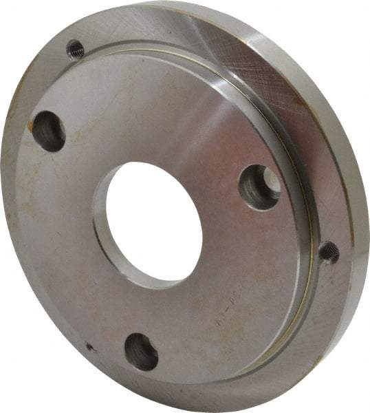 Buck Chuck Company - Adapter Back Plate for 8" Diam Self Centering Lathe Chucks - A1/A2-6 Mount, 2.39" Through Hole Diam, 6.283mm ID, 7.87" OD, 0.714" Flange Height, Steel - Exact Industrial Supply