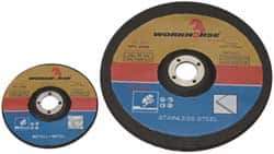 Value Collection - 9" Diam x 1/8" Thick x 5/8-11 Threaded Arbor, Type 27 Depressed Center Wheel - 6,600 Max RPM - Exact Industrial Supply