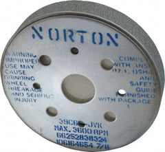 Norton - 6" Diam, 4" Hole Size, 1" Overall Thickness, 60 Grit, Type 2 Tool & Cutter Grinding Wheel - Medium Grade, Silicon Carbide, J Hardness, Vitrified Bond, 3,600 RPM - Exact Industrial Supply