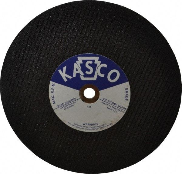 Made in USA - 10" 36 Grit Aluminum Oxide Cutoff Wheel - 1/8" Thick, 5/8" Arbor, 6,500 Max RPM, Use with Stationary Tools - Exact Industrial Supply