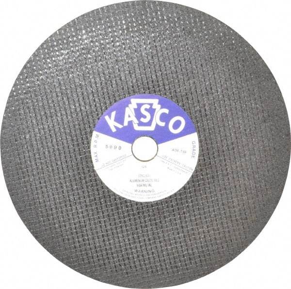 Made in USA - 12" 36 Grit Aluminum Oxide Cutoff Wheel - 1/8" Thick, 1" Arbor, 5,095 Max RPM, Use with Stationary Tools - Exact Industrial Supply
