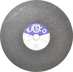 Made in USA - 12" 36 Grit Aluminum Oxide Cutoff Wheel - 1/8" Thick, 1" Arbor, 5,095 Max RPM, Use with Stationary Tools - Exact Industrial Supply