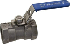 Value Collection - 3/4" Pipe, Standard Port, Stainless Steel Standard Ball Valve - 1 Piece, Inline - One Way Flow, FNPT x FNPT Ends, Lever Handle, 400 WOG - Exact Industrial Supply