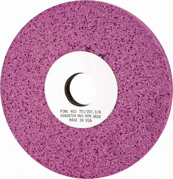 Grier Abrasives - 7" Diam x 1-1/4" Hole x 1/2" Thick, J Hardness, 46 Grit Surface Grinding Wheel - Exact Industrial Supply