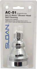 Sloan Valve Co. - 2.5 GPM, 2-1/2 Face Diameter, Shower Head - Chrome Plated, Brass - Exact Industrial Supply