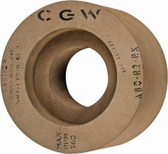 Camel Grinding Wheels - 6" Wide x 12" Diam, Type 7 Feed Regulating Wheel - 5" Hole Size, 80 Grit, Hardness R, 7-1/2" Diam x 1-1/2" Deep Recess, 7-1/2" Diam x 1-1/2" Deep Opposite Side Recess - Exact Industrial Supply