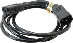 Tripp-Lite - 6' Long, IEC-320-C14/IEC-320-C13 Computer Cable - Black, Male x Female - Exact Industrial Supply