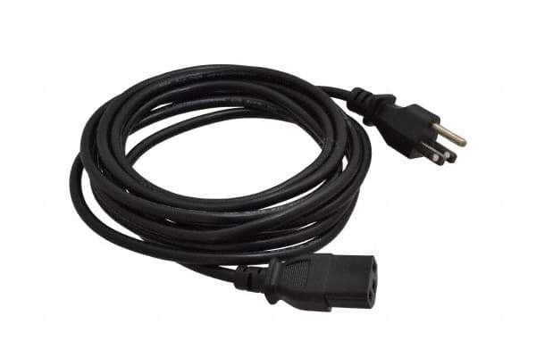 Tripp-Lite - 12' Long, NEMA 5-15P/IEC-320-C-13 Computer Cable - Black, Male x Female - Exact Industrial Supply