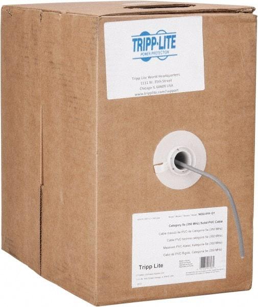 Tripp-Lite - Cat5e, 24 AWG, 350 MHz, Unshielded Network & Ethernet Cable - Gray, PVC, 1,000' OAL - Exact Industrial Supply