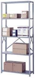 Lyon - 6 Shelf Add-On Open Steel Shelving - 900 Lb Capacity, 36" Wide x 84" High x 18" Deep, Gray - Exact Industrial Supply