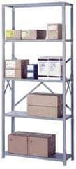 Lyon - 6 Shelf Add-On Open Steel Shelving - 900 Lb Capacity, 36" Wide x 84" High x 24" Deep, Gray - Exact Industrial Supply