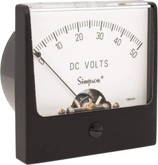 Simpson Electric - Analog, DC Voltmeter, Panel Meter - 60 Hz, 1000 Ohms at 60 Hz, 50 VDC - Exact Industrial Supply