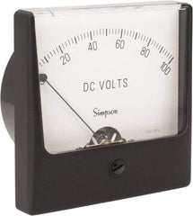 Simpson Electric - Analog, DC Voltmeter, Panel Meter - 60 Hz, 1000 Ohms at 60 Hz, 100 VDC - Exact Industrial Supply