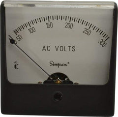 Simpson Electric - Analog, AC Voltmeter, Panel Meter - 60 Hz, 50000 Ohms at 60 Hz, 300 VAC - Exact Industrial Supply