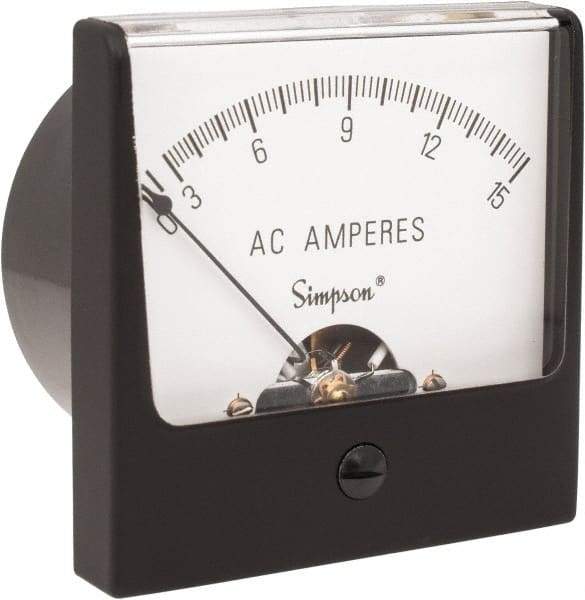 Simpson Electric - Analog, AC Ammeter, Panel Meter - 60 Hz, 0.0025 Ohms at 60 Hz - Exact Industrial Supply