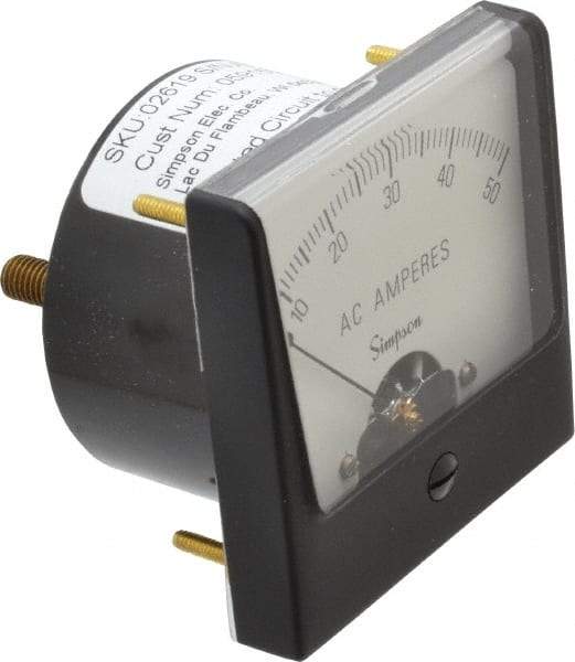 Simpson Electric - Analog, AC Ammeter, Panel Meter - 60 Hz, 0.001 Ohms at 60 Hz - Exact Industrial Supply