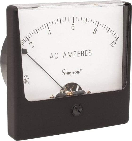 Simpson Electric - Analog, AC Ammeter, Panel Meter - 60 Hz, 0.004 Ohms at 60 Hz - Exact Industrial Supply