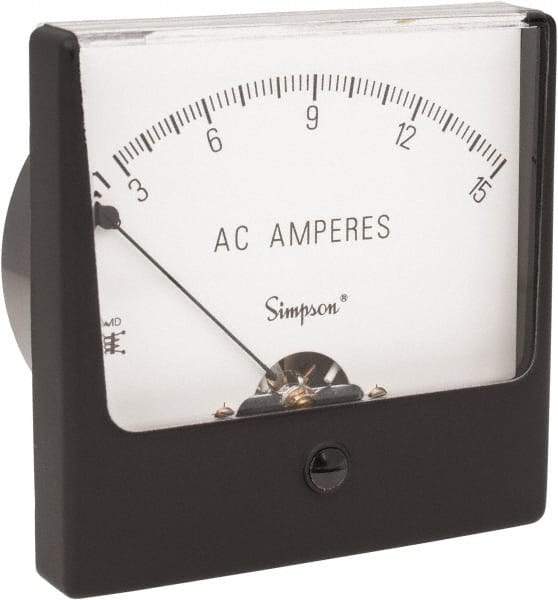 Simpson Electric - Analog, AC Ammeter, Panel Meter - 60 Hz, 0.0025 Ohms at 60 Hz - Exact Industrial Supply