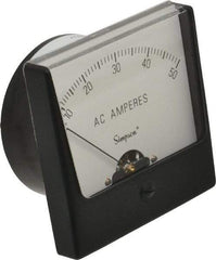 Simpson Electric - Analog, AC Ammeter, Panel Meter - 60 Hz, 0.001 Ohms at 60 Hz - Exact Industrial Supply