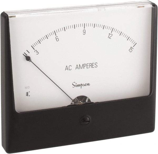 Simpson Electric - Analog, AC Ammeter, Panel Meter - 60 Hz, 0.0025 Ohms at 60 Hz - Exact Industrial Supply