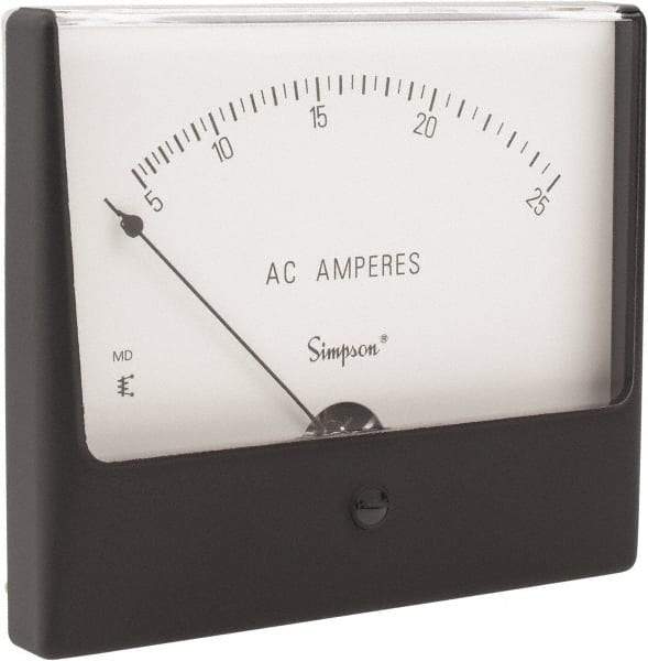 Simpson Electric - Analog, AC Ammeter, Panel Meter - 60 Hz, 0.002 Ohms at 60 Hz - Exact Industrial Supply