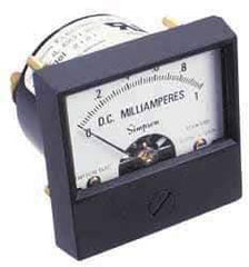 Simpson Electric - Analog, DC Milliamp, Panel Meter - 60 Hz, 43 Ohms at 60 Hz - Exact Industrial Supply