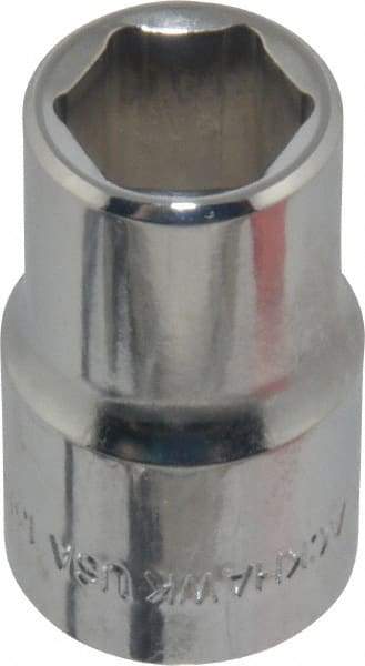 Blackhawk by Proto - 1/2" Drive, Standard Hand Socket - 6 Points, 1-1/2" OAL, Chrome Finish - Exact Industrial Supply