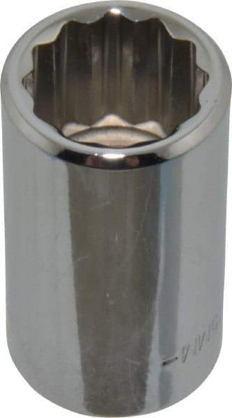 Blackhawk by Proto - 1/2" Drive, Standard Hand Socket - 12 Points, 1-1/2" OAL, Chrome Finish - Exact Industrial Supply
