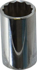 Blackhawk by Proto - 1/2" Drive, Standard Hand Socket - 12 Points, 1-1/2" OAL, Chrome Finish - Exact Industrial Supply