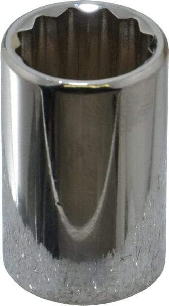 Blackhawk by Proto - 1/2" Drive, Standard Hand Socket - 12 Points, 1-1/2" OAL, Chrome Finish - Exact Industrial Supply