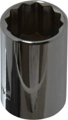 Blackhawk by Proto - 1/2" Drive, Standard Hand Socket - 12 Points, 1-1/2" OAL, Chrome Finish - Exact Industrial Supply