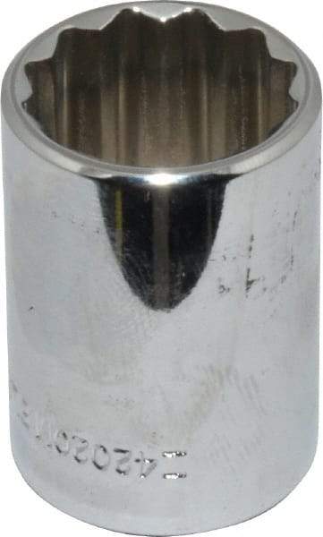 Blackhawk by Proto - 1/2" Drive, Standard Hand Socket - 12 Points, 1-1/2" OAL, Chrome Finish - Exact Industrial Supply
