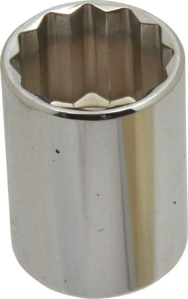 Blackhawk by Proto - 1/2" Drive, Standard Hand Socket - 12 Points, 1-1/2" OAL, Chrome Finish - Exact Industrial Supply