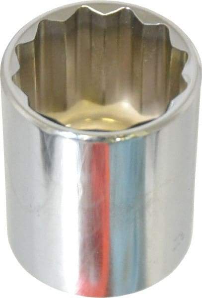 Blackhawk by Proto - 1/2" Drive, Standard Hand Socket - 12 Points, 1-5/8" OAL, Chrome Finish - Exact Industrial Supply
