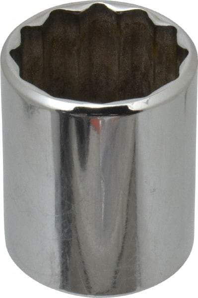 Blackhawk by Proto - 1/2" Drive, Standard Hand Socket - 12 Points, 1-5/8" OAL, Chrome Finish - Exact Industrial Supply