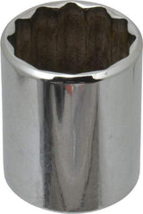 Blackhawk by Proto - 1/2" Drive, Standard Hand Socket - 12 Points, 1-5/8" OAL, Chrome Finish - Exact Industrial Supply
