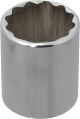 Blackhawk by Proto - 1/2" Drive, Standard Hand Socket - 12 Points, 1-3/4" OAL, Chrome Finish - Exact Industrial Supply