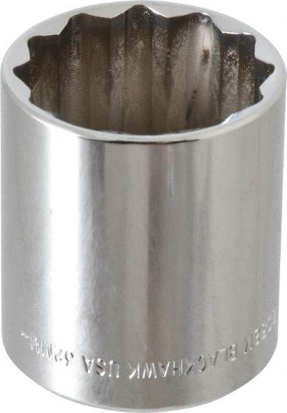 Blackhawk by Proto - 1/2" Drive, Standard Hand Socket - 12 Points, 1-13/16" OAL, Chrome Finish - Exact Industrial Supply