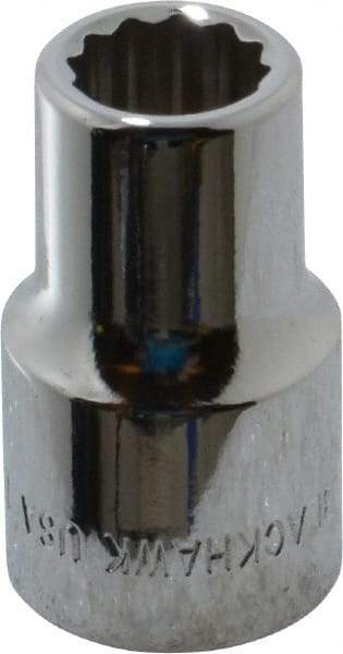 Blackhawk by Proto - 1/2" Drive, Standard Hand Socket - 12 Points, 1-1/2" OAL, Chrome Finish - Exact Industrial Supply